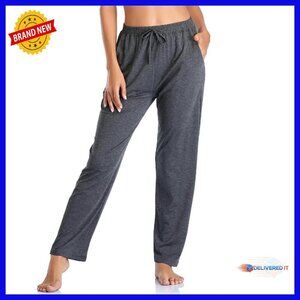 Wide Leg Yoga Pants with Pockets Stretch Loose Fit Workout Lounge